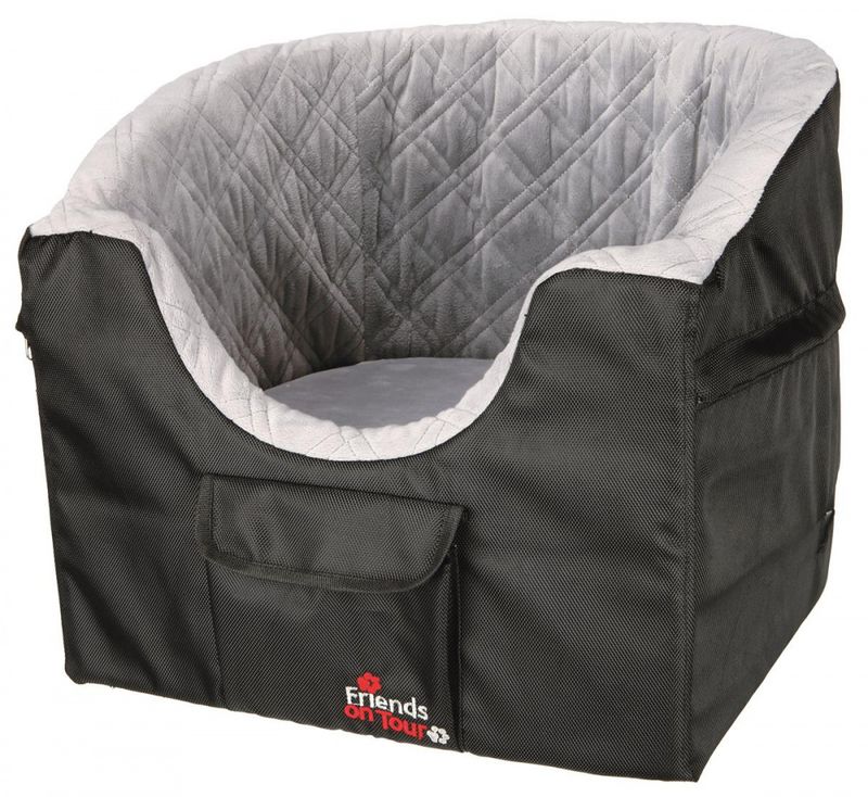 BILSETE SORT/GRÅ NYLON/SOFT PLYSJ 41X39X42CM MAX 8KG