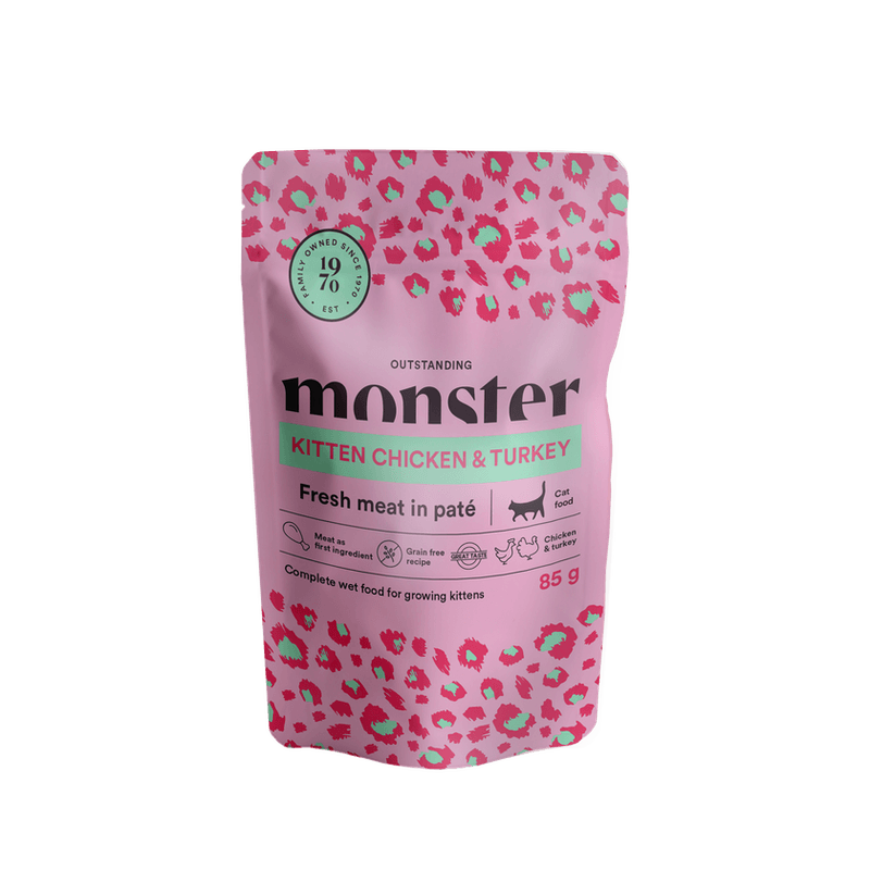 Monster kitten, chicken & turkey 8x85g
