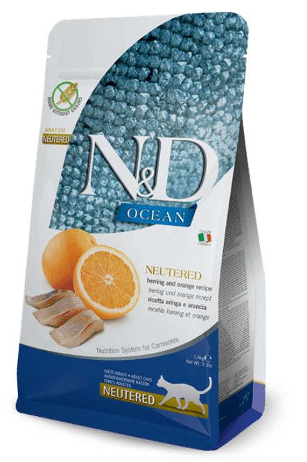 Hovedbilde FARMINA N&D OCEAN NEUTERED, HERRING & ORANGE ...
