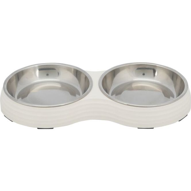 Hovedbilde HUNDE/KATTESKÅL DOBBEL I MELAMINE/RUSTFRITT STÅL