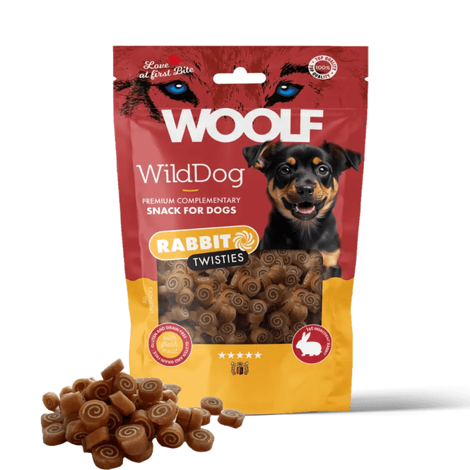 Hovedbilde WOOLF WILDDOG Rabbit & Cod Twisties 100g 