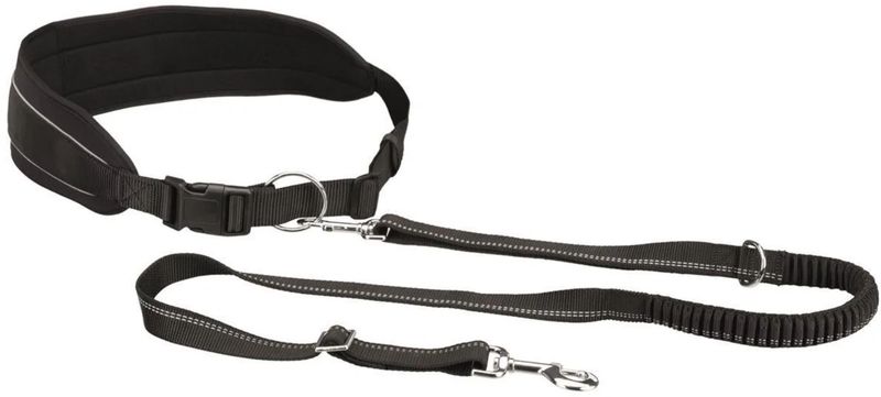 Joggeline Belte: 75-120cm/9cm Line: 1,20-1,50m/25mm Sort