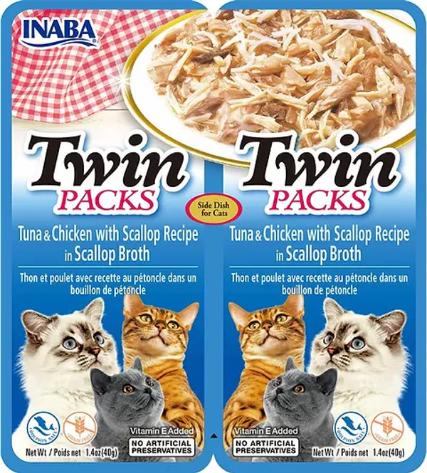 Hovedbilde CIAO TWIN PACKS TUNA & CHICKEN WITH SCALLOP 40g ...