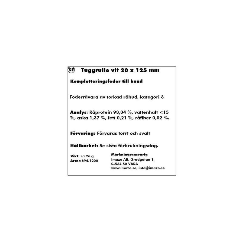 Tuggrulle Vit 20x125mm