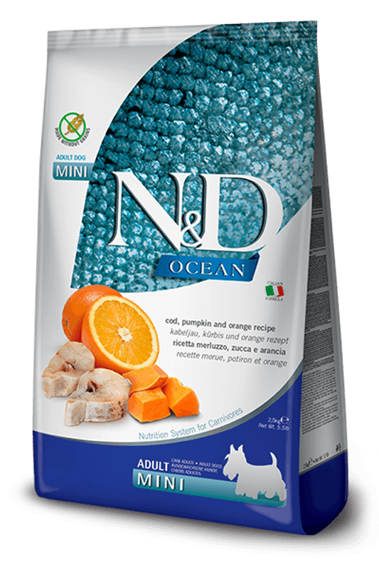 FARMINA N&D OCEAN COD, PUMPKIN & ORANGE ADULT MINI